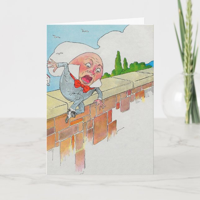 Humpty Dumpty on Wall Mother Goose Nursery Rhyme Card (Front)