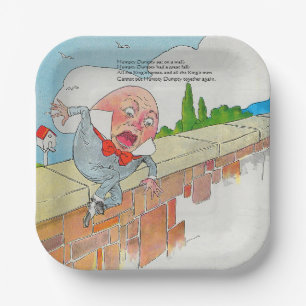 Humpty Dumpty on Wall Mother Goose Nursery Rhyme Paper Plate