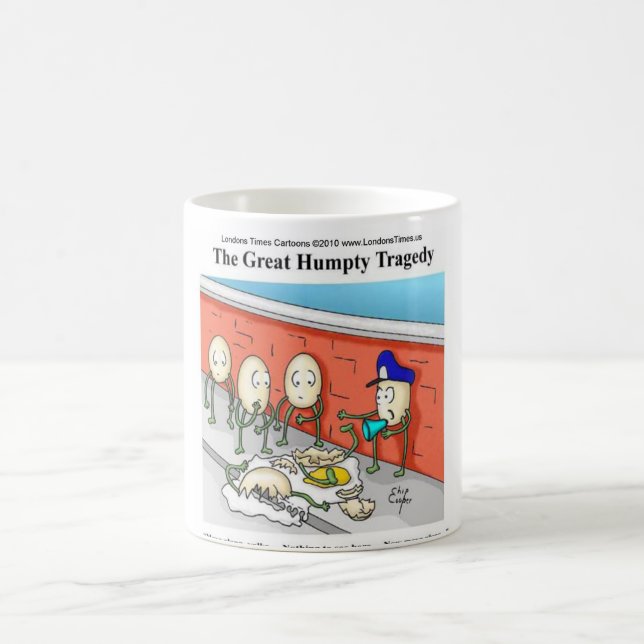 Humpty Dumpty Police Investigation Funny Gifts Coffee Mug (Center)