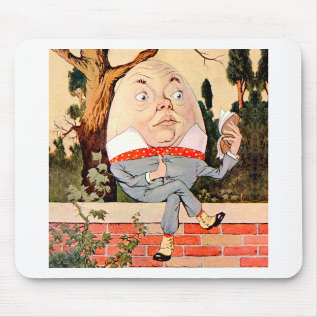 Humpty Dumpty Sat On a Wall in Wonderland Mouse Mat (Front)
