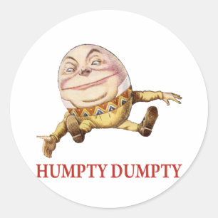 HUMPTY DUMPTY SAT ON A WALL - NURSERY RHYME CLASSIC ROUND STICKER