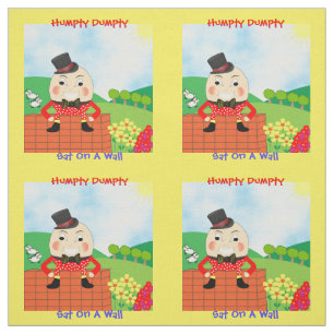 Humpty Dumpty Sat On A Wall Nursery Rhyme Design Fabric