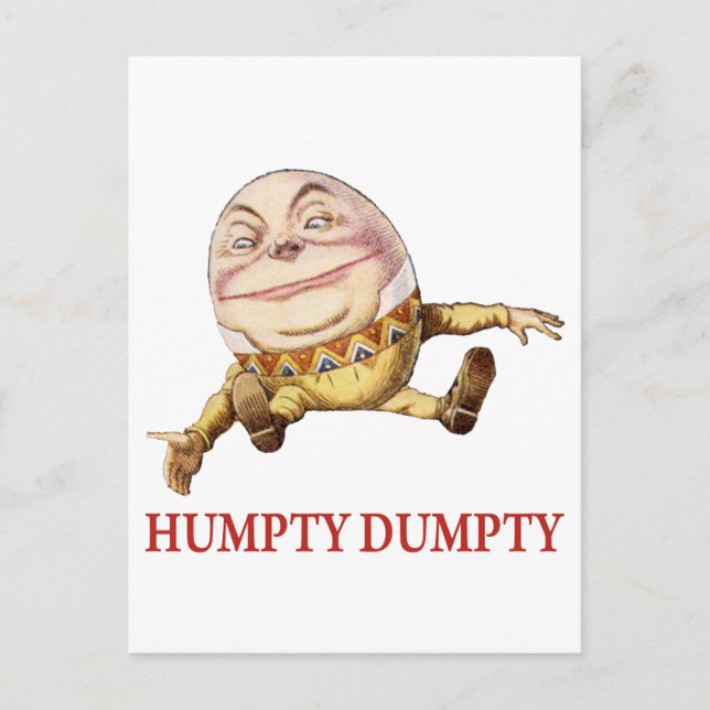 HUMPTY DUMPTY SAT ON A WALL - NURSERY RHYME POSTCARD (Front)