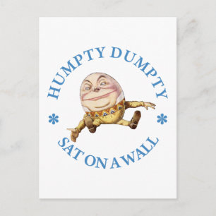 HUMPTY DUMPTY SAT ON A WALL - NURSERY RHYME POSTCARD