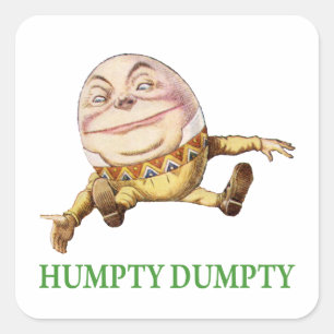 Humpty Dumpty Sat on a Wall Square Sticker