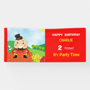 Humpty Dumpty Themed Kids Birthday Party Editable Banner