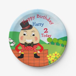 Humpty Dumpty Themed Kids Birthday Party Editable Paper Plate