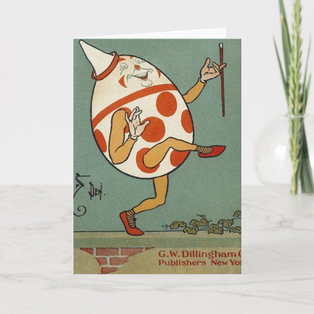 Humpty Dumpty, Vintage Mother Goose Nursery Rhyme Card (Front)