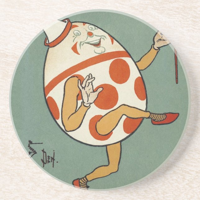 Humpty Dumpty, Vintage Mother Goose Nursery Rhyme Coaster (Front)