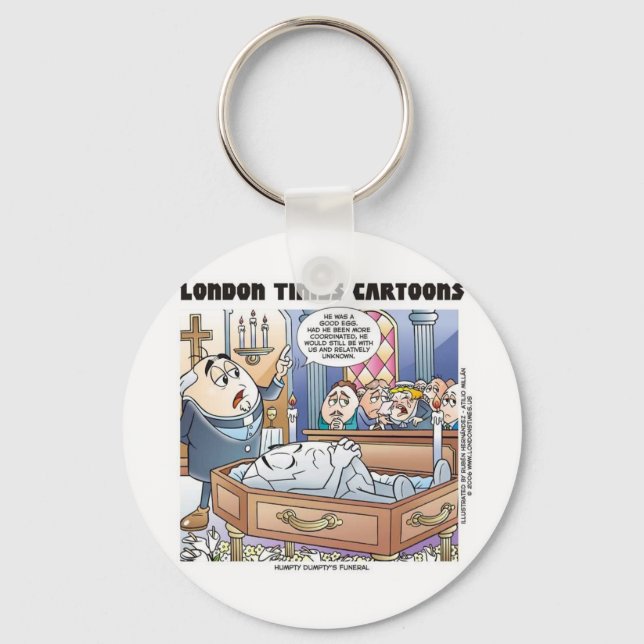 Humpty Dumptys Funeral Funny Cartoon Gifts & Tees Key Ring (Front)