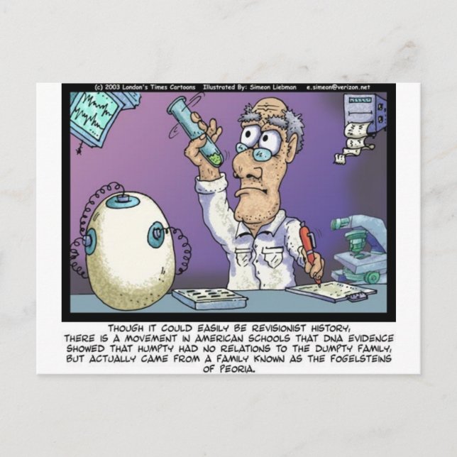 Humpty Geneology Funny Gifts Tees & Collectibles Postcard (Front)