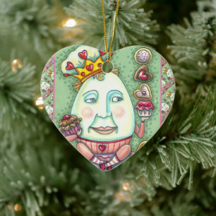 HUMPTY KING OF HEARTS AND CONFECTIONS, VALENTINE CERAMIC TREE DECORATION