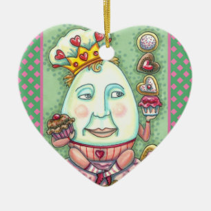 HUMPTY KING OF HEARTS AND CONFECTIONS, VALENTINE CERAMIC TREE DECORATION