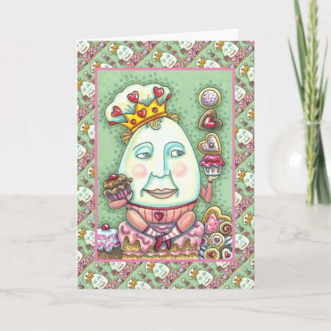 HUMPTY KING OF HEARTS AND CONFECTIONS, VALENTINE HOLIDAY CARD (Front)