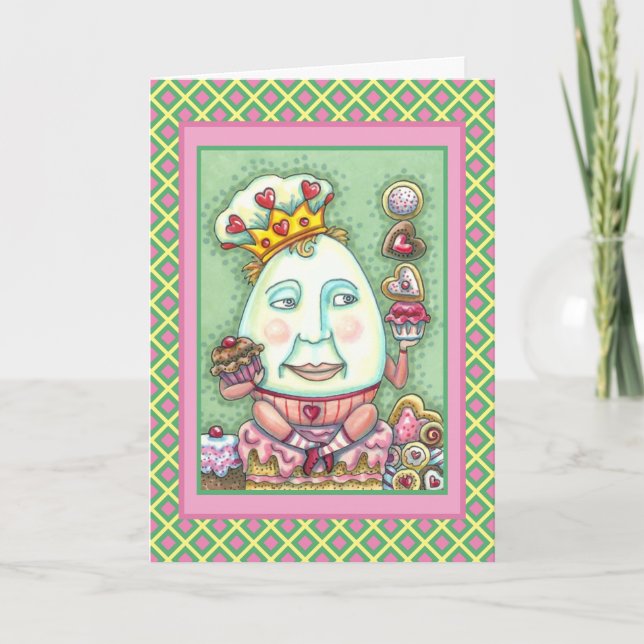 HUMPTY KING OF HEARTS AND CONFECTIONS, VALENTINE HOLIDAY CARD (Front)