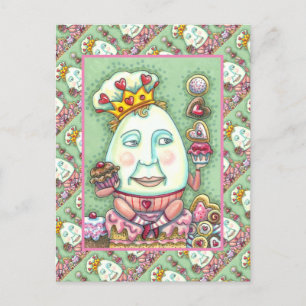 HUMPTY KING OF HEARTS AND CONFECTIONS, VALENTINE HOLIDAY POSTCARD
