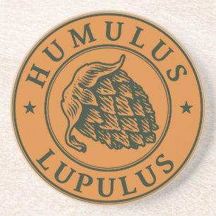 Humulus lupulus hop for craft beer coaster