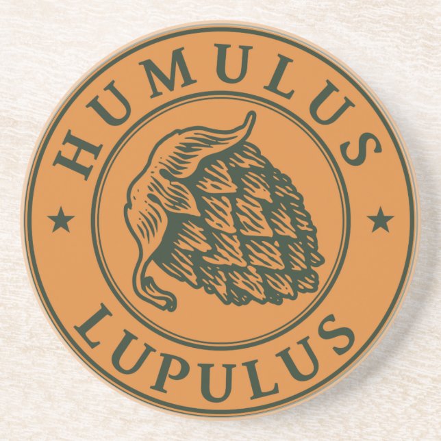 Humulus lupulus hop for craft beer coaster (Front)