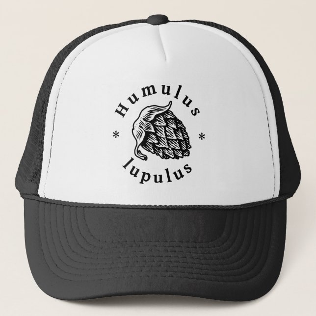 Humulus lupulus hop for craft beer trucker hat (Front)