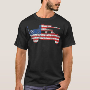 Humvee American Flag Military Vehicle HMMWV Side H T-Shirt