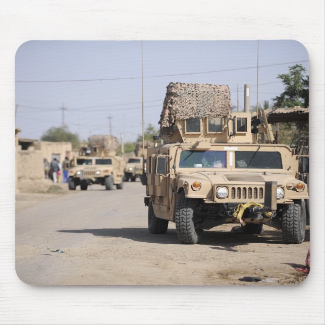 Humvee's conduct security during a patrol mouse mat (Front)