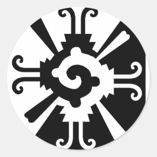 Hunab Ku-Black and White Classic Round Sticker