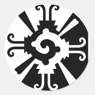 Hunab Ku-Black and White Classic Round Sticker