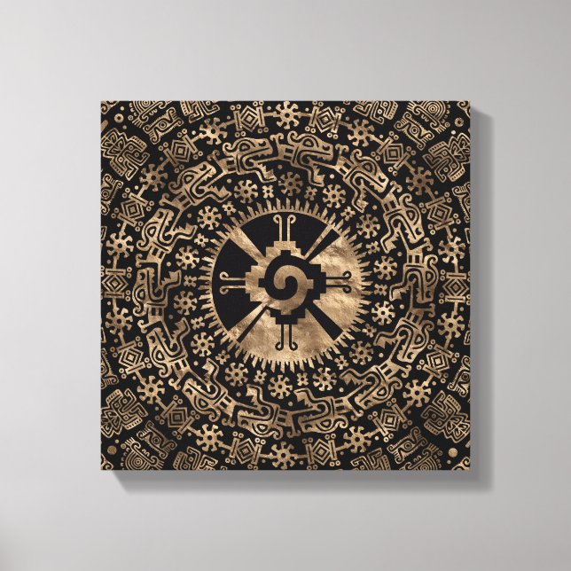 Hunab Ku Gold on black Canvas Print (Front)