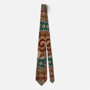 Hunab Ku Gold Red and Teal Tie