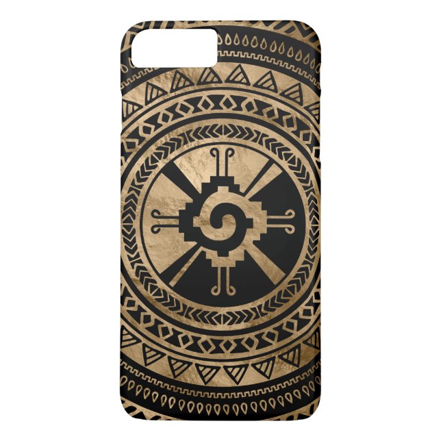Hunab Ku Mayan symbol black and gold Case-Mate iPhone Case (Back)