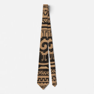 Hunab Ku Mayan symbol Wooden Texture Tie
