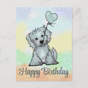 Hund mit Herz Postkarte Postcard