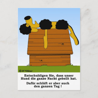 Hund schläft auf Hütte Postcard