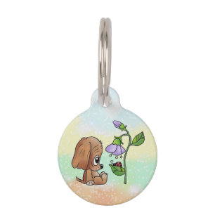 Hund und Blume Pet Tag