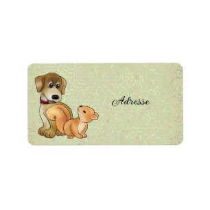 Hund und Eichhörnchen  Label