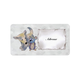 Hund und Maus Label