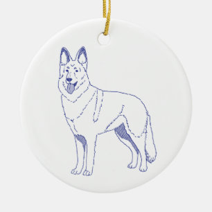 Hunderasse Deutscher Schäferhund Ceramic Tree Decoration