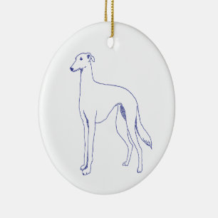 Hunderasse Galgo Español Ceramic Tree Decoration