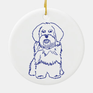 Hunderasse Havanese Ceramic Tree Decoration