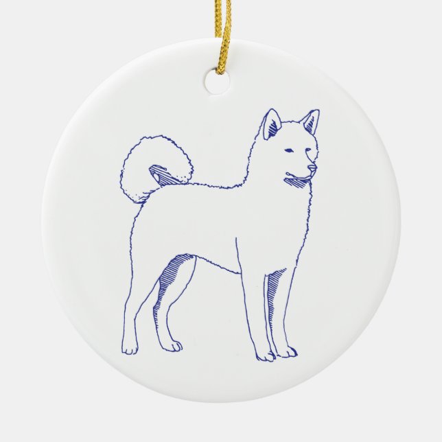 Hunderasse Shiba Inu Ceramic Tree Decoration (Front)