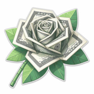 hundred dollar bills origami rose art 
