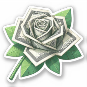 hundred dollar bills origami rose art 