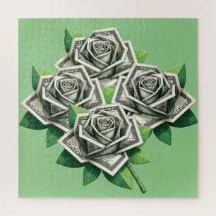 hundred dollar bills origami roses money art  jigsaw puzzle