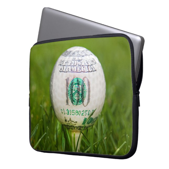 Hundred Dollar Golf Ball Laptop Sleeve (Front Left)