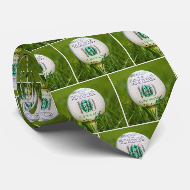 Hundred Dollar Golf Ball  Tie (Rolled)