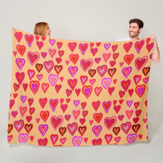 Hundred hearts Fleece Blanket (In Situ)