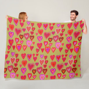 Hundred hearts Fleece Blanket