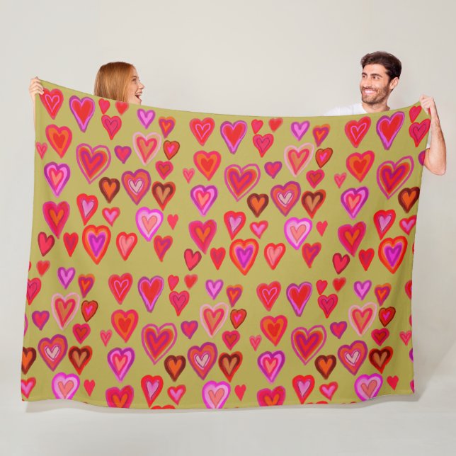 Hundred hearts Fleece Blanket (In Situ)