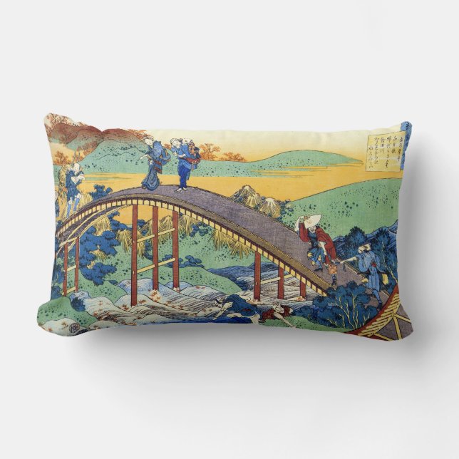 Hundred Poems Explained by the Nurse Hokusai Lumbar Cushion (Front)
