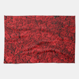 Hundreds of Beautiful Red Roses Tea Towel